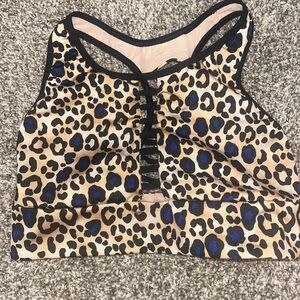 Victorias Secret S Sports Bra The Player Leopard Black Blue No Wire
